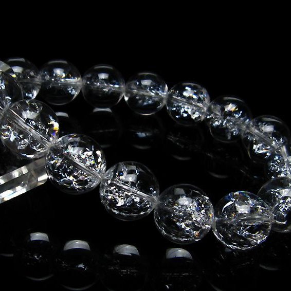 アイリスクォーツ 虹入り レインボークラック水晶 ブレスレット 14mm [T502-8168]