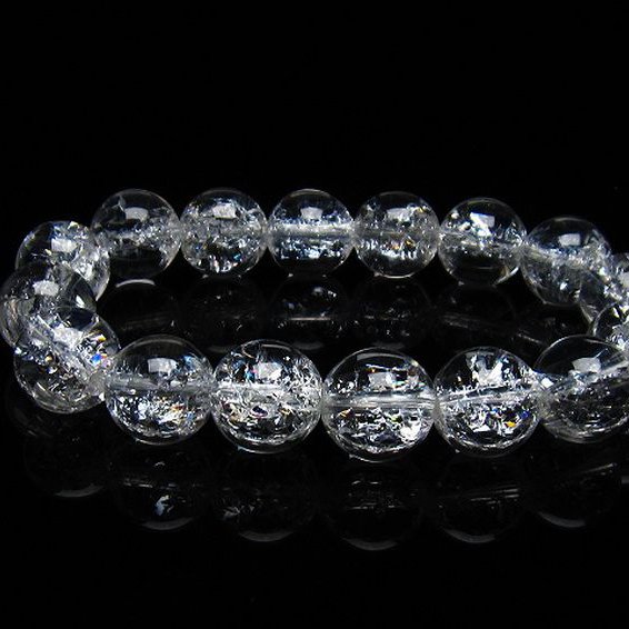 アイリスクォーツ 虹入り レインボークラック水晶 ブレスレット 14mm [T502-8648]