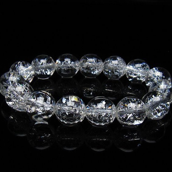 アイリスクォーツ 虹入り レインボークラック水晶 ブレスレット 14mm [T502-8657]