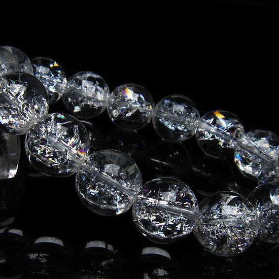 アイリスクォーツ 虹入り レインボークラック水晶 ブレスレット 14mm [T502-8667]