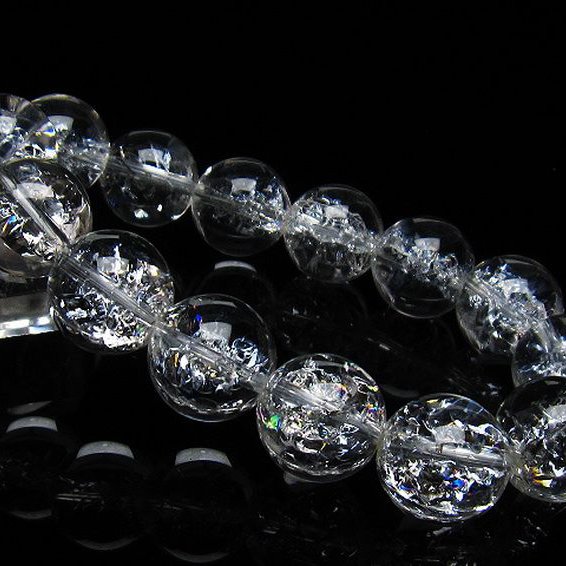 アイリスクォーツ 虹入り レインボークラック水晶 ブレスレット 16mm [T502-8685]