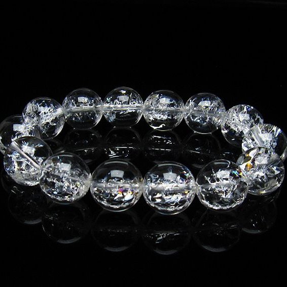 アイリスクォーツ 虹入り レインボークラック水晶 ブレスレット 17mm [T502-8695]