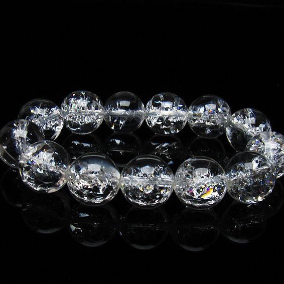 アイリスクォーツ 虹入り レインボークラック水晶 ブレスレット 18mm [T502-8712]