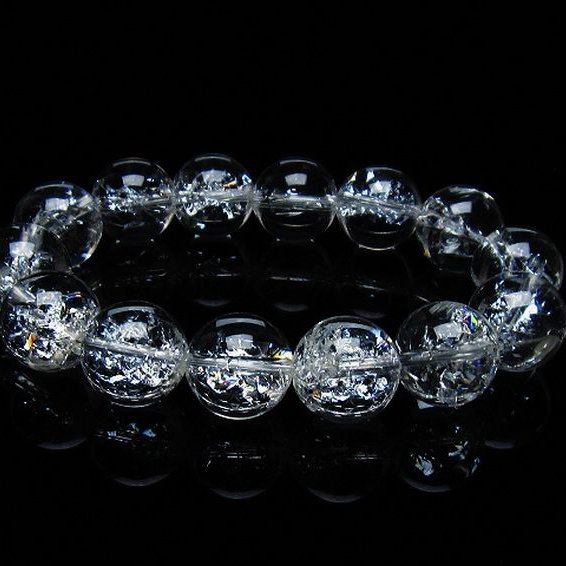 アイリスクォーツ 虹入り レインボークラック水晶 ブレスレット 16mm [T502-8790]