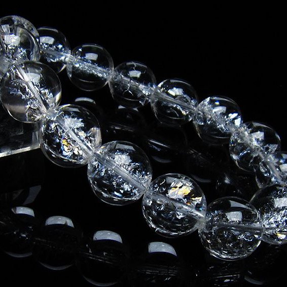 アイリスクォーツ 虹入り レインボークラック水晶 ブレスレット 14mm [T502-8792]