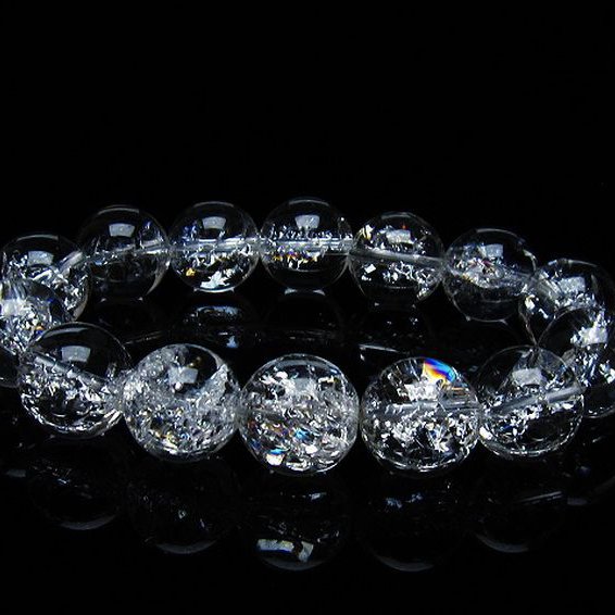 アイリスクォーツ 虹入り レインボークラック水晶 ブレスレット 17mm [T502-8823]