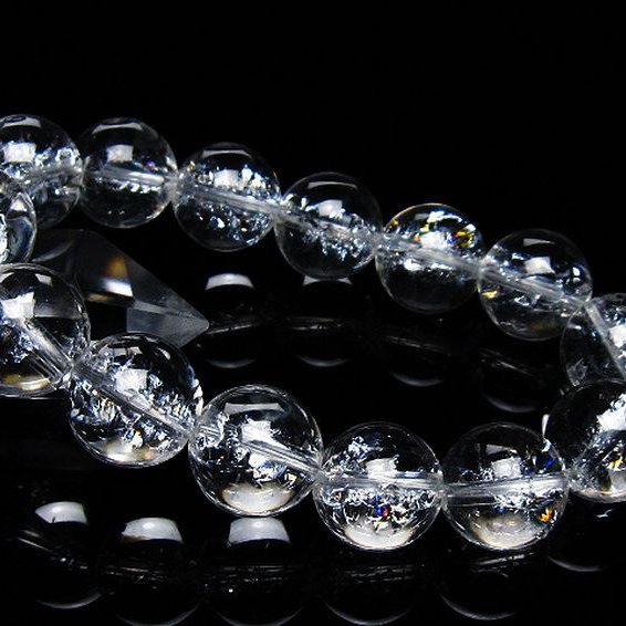 アイリスクォーツ 虹入り レインボークラック水晶 ブレスレット 16mm [T502-8833]