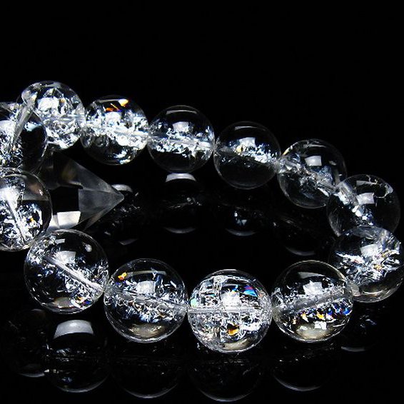 アイリスクォーツ 虹入り レインボークラック水晶 ブレスレット 18mm [T502-8922]