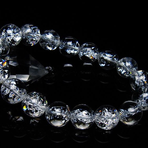 アイリスクォーツ 虹入り レインボークラック水晶 ブレスレット 13mm [T502-8978]