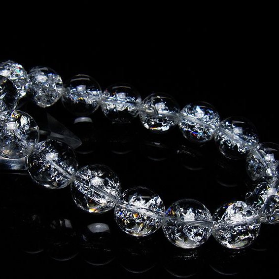 アイリスクォーツ 虹入り レインボークラック水晶 ブレスレット 14mm [T502-8990]