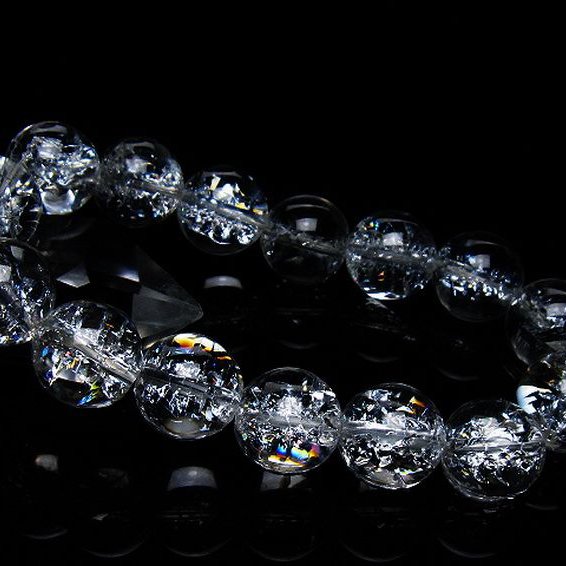 アイリスクォーツ 虹入り レインボークラック水晶 ブレスレット 14mm [T502-8993]