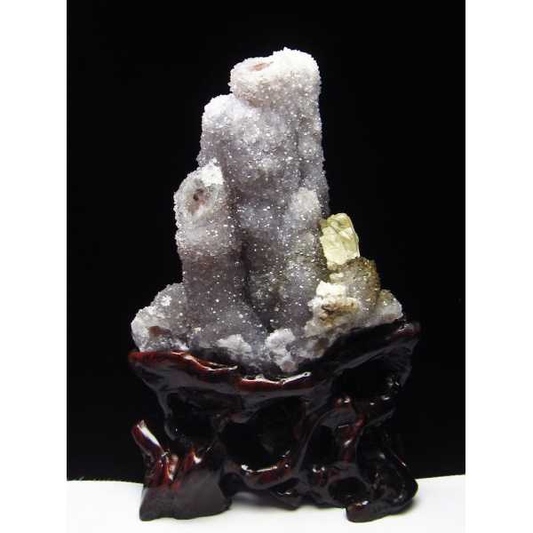 2.8Kg フラワーアメジストクラスター カルサイト共生[T504-6597]