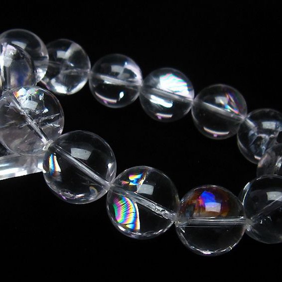 アイリスクォーツ 虹入り レインボー水晶 ブレスレット 17mm [T506-1611]