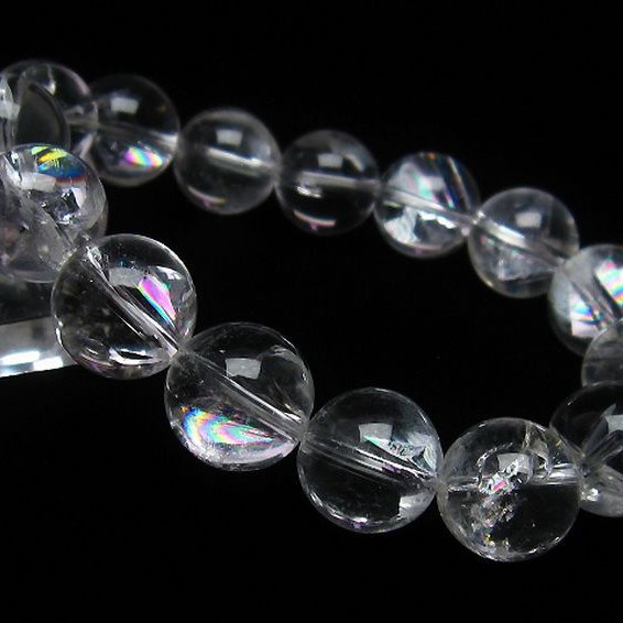 アイリスクォーツ 虹入り レインボー水晶 ブレスレット 14mm [T506-1614]