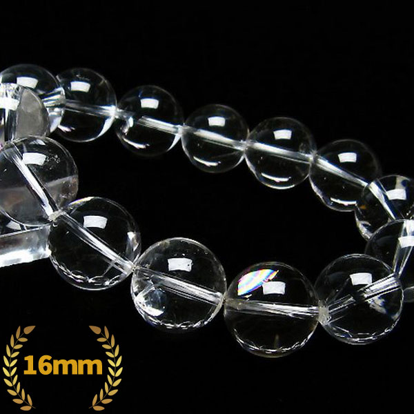 アイリスクォーツ 虹入り レインボー水晶 ブレスレット 16mm [T506-1876]