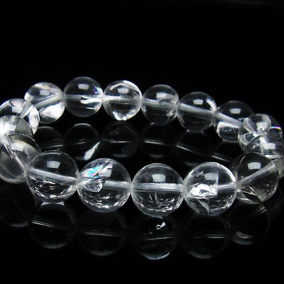 アイリスクォーツ 虹入り レインボー水晶 ブレスレット 14mm [T506-2444]