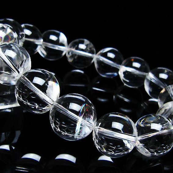 アイリスクォーツ 虹入り レインボー水晶 ブレスレット 15mm [T506-2834]