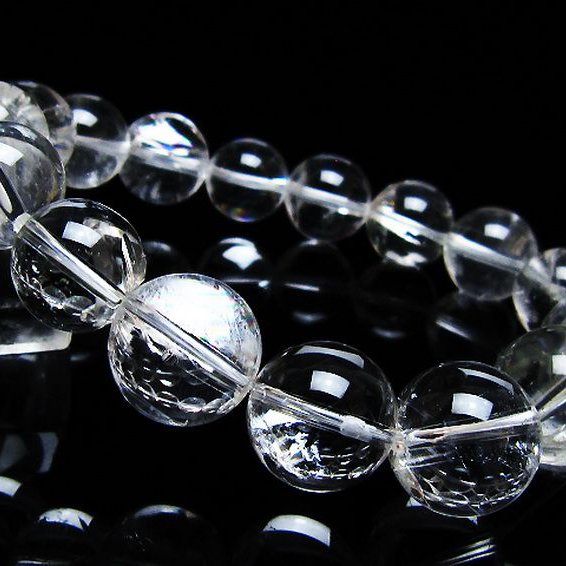 アイリスクォーツ 虹入り レインボー水晶 ブレスレット 14mm [T506-2836]