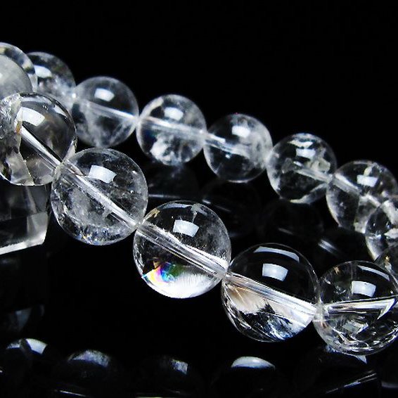 アイリスクォーツ 虹入り レインボー水晶 ブレスレット 14mm [T506-2839]