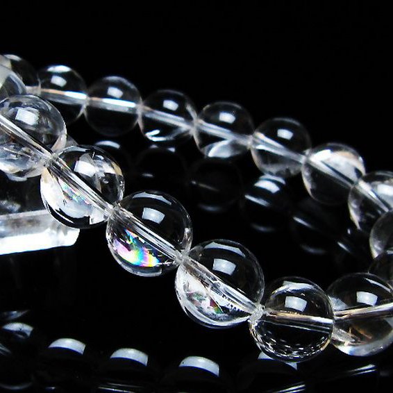 アイリスクォーツ 虹入り レインボー水晶 ブレスレット 12mm [T506-2881]