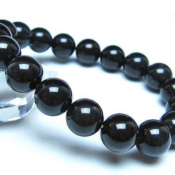 チンターマニストーン アリゾナ州産 天然ガラス ブレスレット （サフォーダイト/シリウス隕石） 11mm [t520-1682]