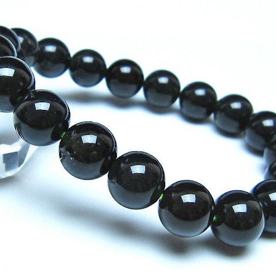 チンターマニストーン アリゾナ州産 天然ガラス ブレスレット （サフォーダイト/シリウス隕石） 11mm [t520-1707]