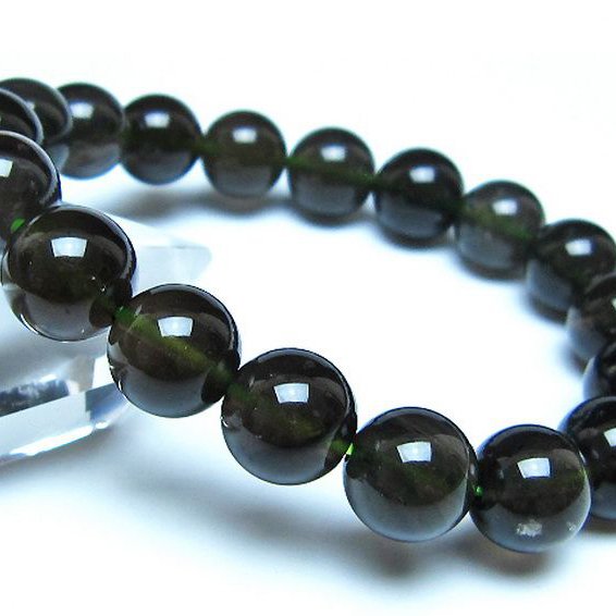 チンターマニストーン アリゾナ州産 天然ガラス ブレスレット （サフォーダイト/シリウス隕石） 11mm [t520-1718]