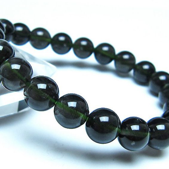 チンターマニストーン アリゾナ州産 天然ガラス ブレスレット （サフォーダイト/シリウス隕石） 9mm [t520-1754]