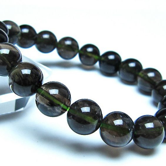 チンターマニストーン アリゾナ州産 天然ガラス ブレスレット （サフォーダイト/シリウス隕石） 10mm [t520-1759]