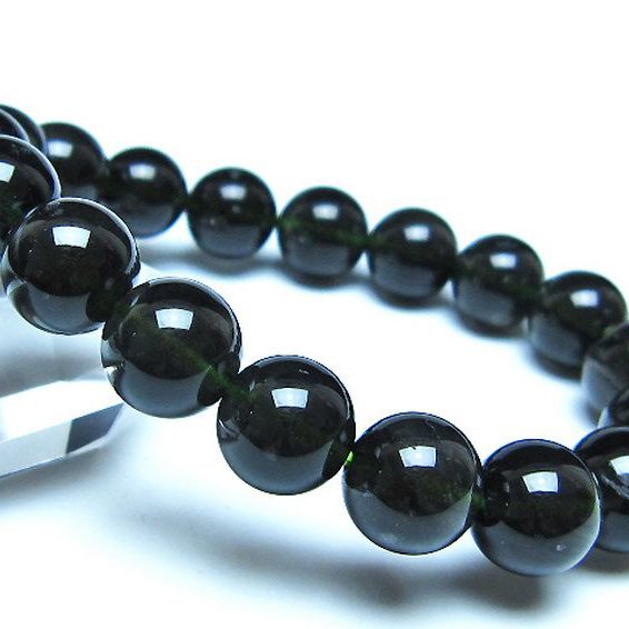 チンターマニストーン アリゾナ州産 天然ガラス ブレスレット （サフォーダイト/シリウス隕石） 11mm [t520-1762]