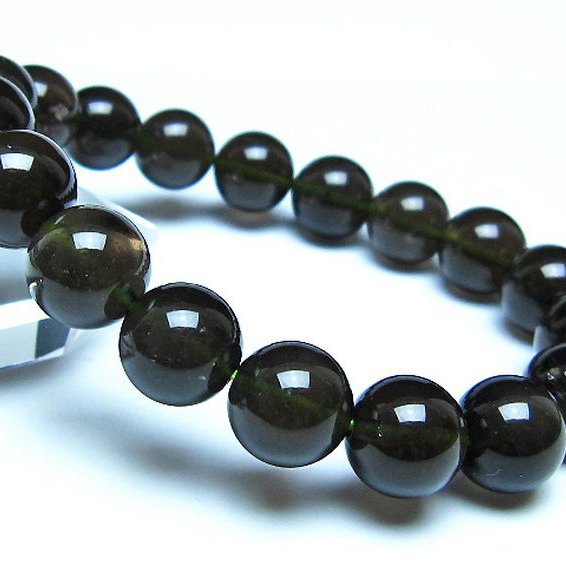 チンターマニストーン アリゾナ州産 天然ガラス ブレスレット （サフォーダイト/シリウス隕石） 11mm [t520-1786]