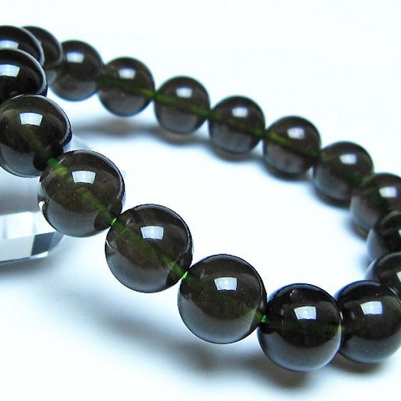 チンターマニストーン アリゾナ州産 天然ガラス ブレスレット （サフォーダイト/シリウス隕石） 11mm [t520-1789]