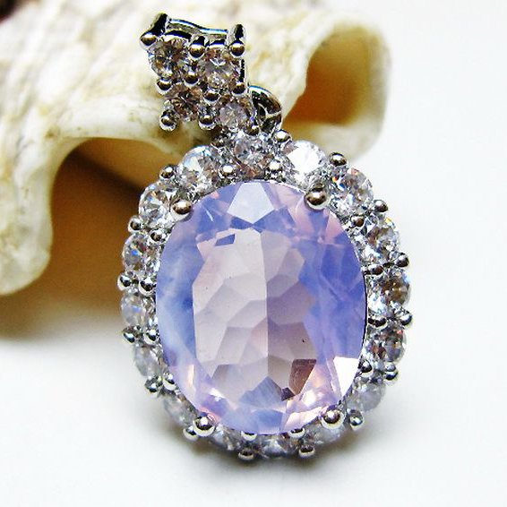 スコロライト（ラベンダークォーツ） ペンダント [T525-2206]