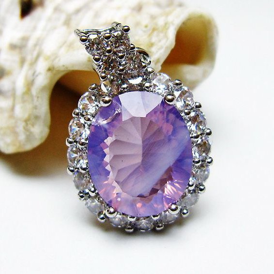 スコロライト（ラベンダークォーツ） ペンダント [T525-2234]