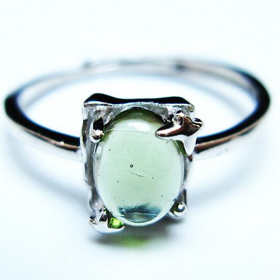 モルダバイト 指輪 (14号) [t526-1430]