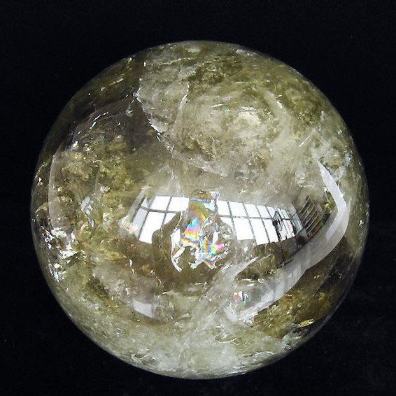 27.6Kg 虹入り シトリン水晶 丸玉 270mm 同梱不可 [T529-5976]