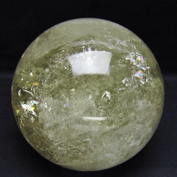 2.2Kg 虹入り シトリン水晶 丸玉 120mm [t529-6296]