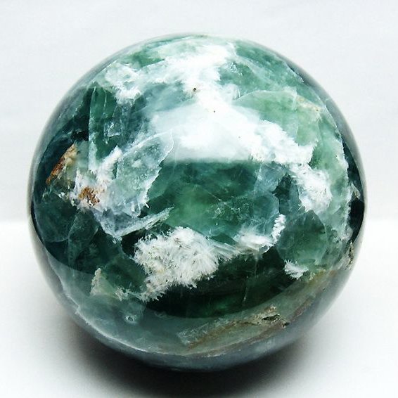 16.4Kg エンジェルフェザー フローライト 丸玉 220mm 同梱不可 [T540-2526]