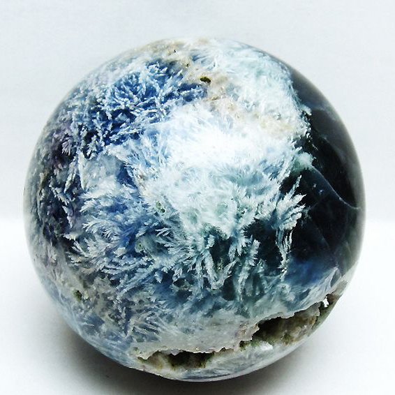 4.8Kg エンジェルフェザー フローライト 丸玉 145mm [t540-2542]