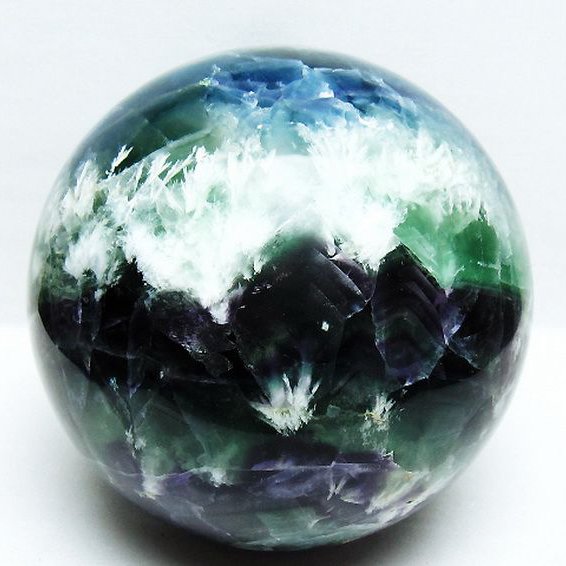 7Kg エンジェルフェザー フローライト 丸玉 165mm [t540-2543]