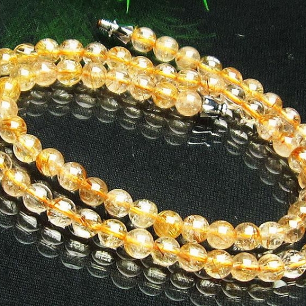 ファイナルグレード金針ルチル水晶 ネックレス 6mm [T553-295]