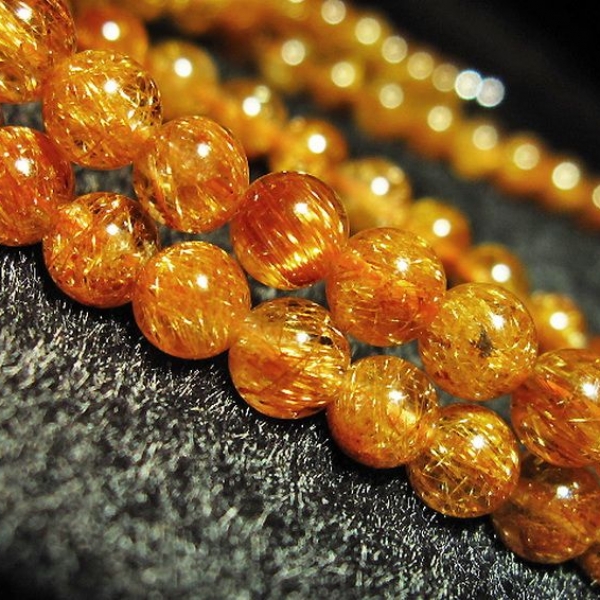 ファイナルグレード金針ルチル水晶 ネックレス 5mm [T553-5]