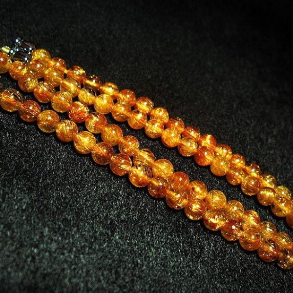 ファイナルグレード金針ルチル水晶 ネックレス 5mm [T553-78]