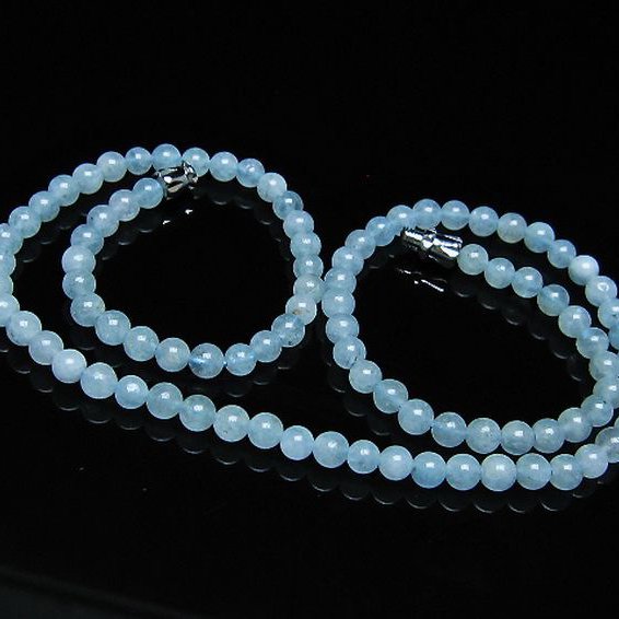 アクアマリン ネックレス 4mm [T556-3537]