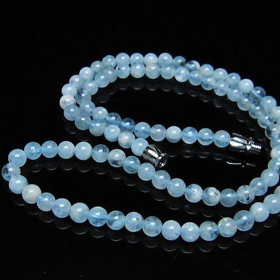 アクアマリン ネックレス 4mm [T556-3543]