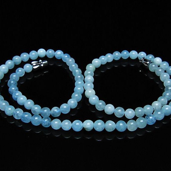 アクアマリン ネックレス 5mm [t556-3565]