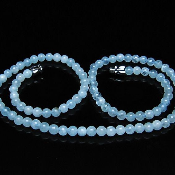 アクアマリン ネックレス 4mm [T556-3583]
