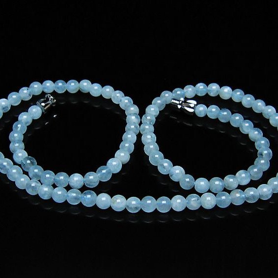 アクアマリン ネックレス 4mm [T556-3600]