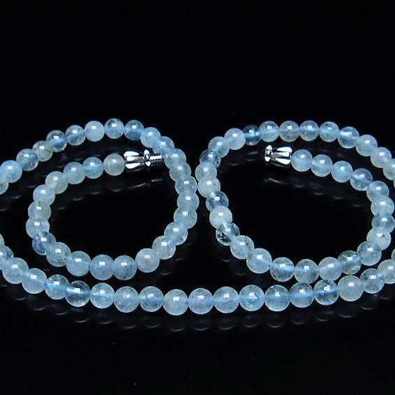 アクアマリン ネックレス 5mm [T556-3608]