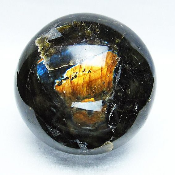 1.4Kg ラブラドライト 丸玉 97mm [T571-4174]